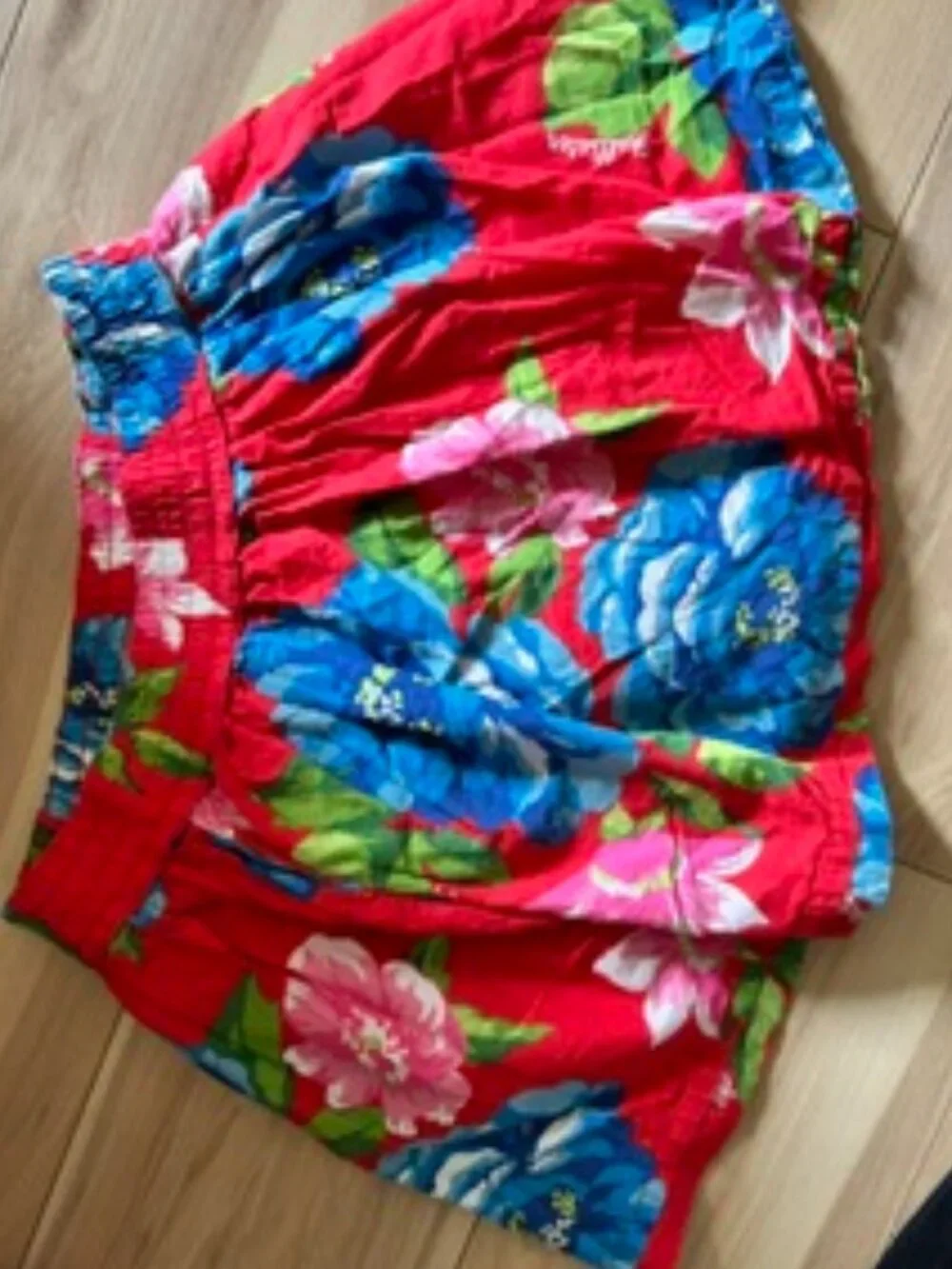 Hollister cotton logo red floral short size large skirt elastic stretch top